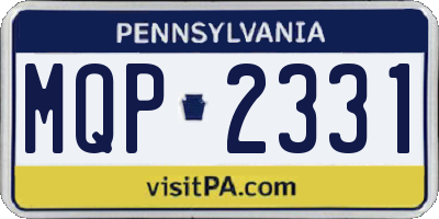 PA license plate MQP2331