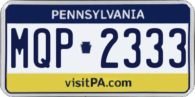 PA license plate MQP2333