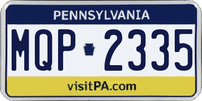 PA license plate MQP2335
