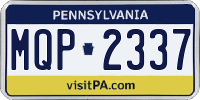 PA license plate MQP2337