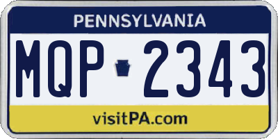 PA license plate MQP2343