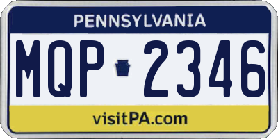 PA license plate MQP2346