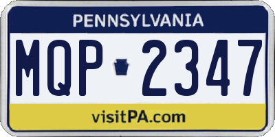 PA license plate MQP2347