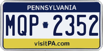 PA license plate MQP2352