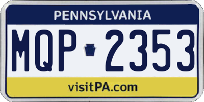 PA license plate MQP2353