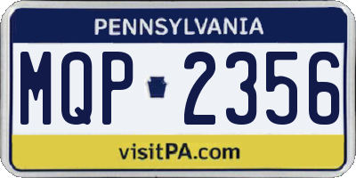 PA license plate MQP2356