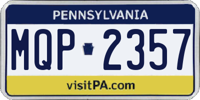 PA license plate MQP2357