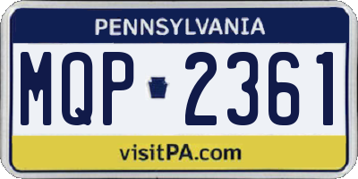 PA license plate MQP2361