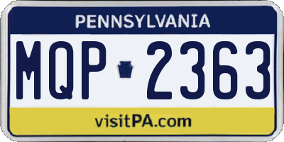 PA license plate MQP2363