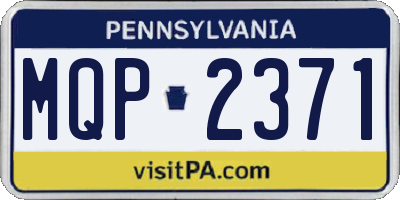 PA license plate MQP2371