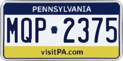 PA license plate MQP2375