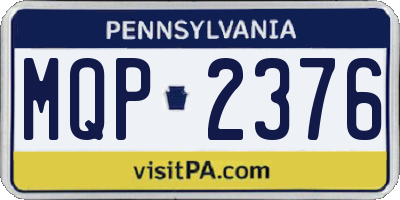 PA license plate MQP2376