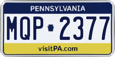 PA license plate MQP2377