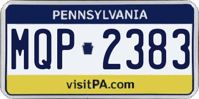 PA license plate MQP2383