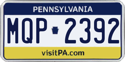 PA license plate MQP2392