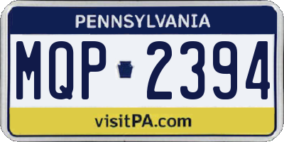 PA license plate MQP2394
