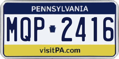 PA license plate MQP2416