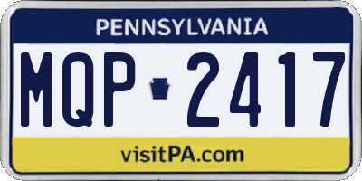 PA license plate MQP2417