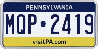 PA license plate MQP2419