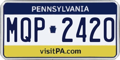 PA license plate MQP2420