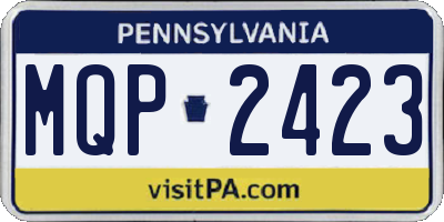 PA license plate MQP2423