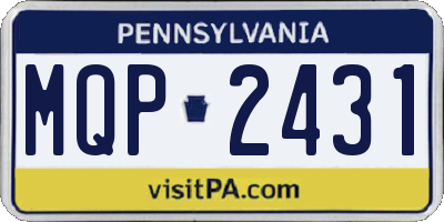 PA license plate MQP2431