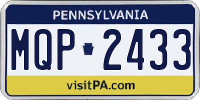 PA license plate MQP2433