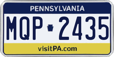 PA license plate MQP2435