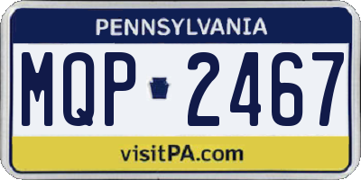 PA license plate MQP2467
