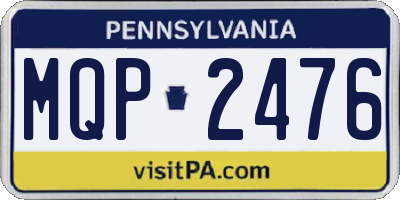 PA license plate MQP2476