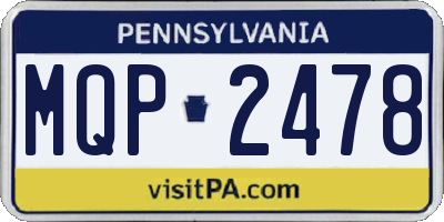 PA license plate MQP2478