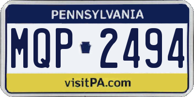 PA license plate MQP2494