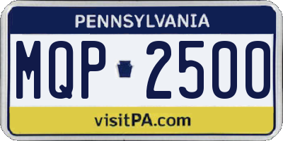 PA license plate MQP2500