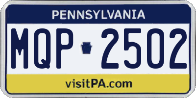 PA license plate MQP2502