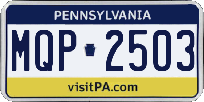 PA license plate MQP2503