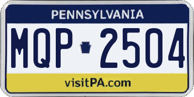 PA license plate MQP2504
