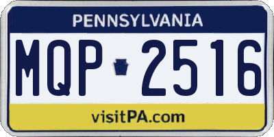 PA license plate MQP2516