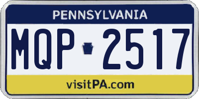 PA license plate MQP2517
