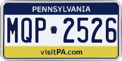PA license plate MQP2526
