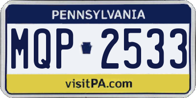 PA license plate MQP2533