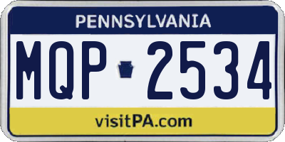 PA license plate MQP2534