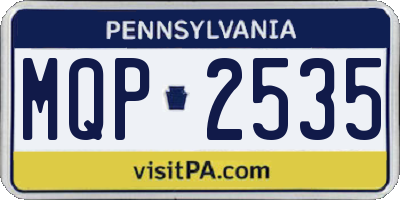 PA license plate MQP2535