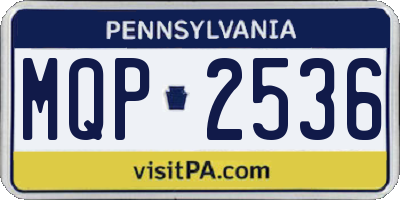 PA license plate MQP2536