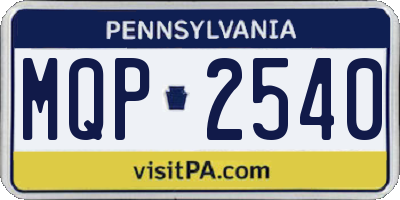 PA license plate MQP2540