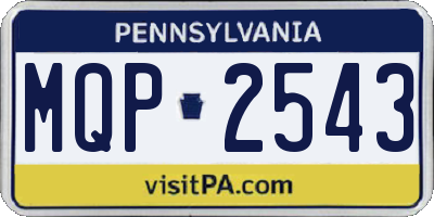 PA license plate MQP2543