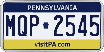 PA license plate MQP2545