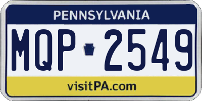 PA license plate MQP2549