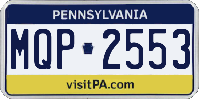 PA license plate MQP2553