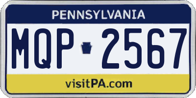 PA license plate MQP2567