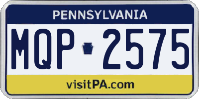 PA license plate MQP2575